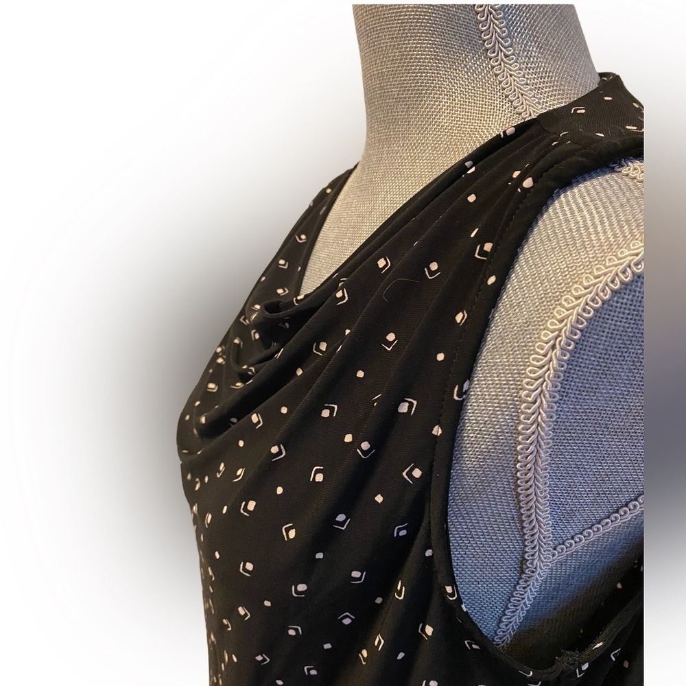 Lauren Ralph Lauren Sleeveless Black and White Cowl-Neck Top, Size L - Picture 6 of 7